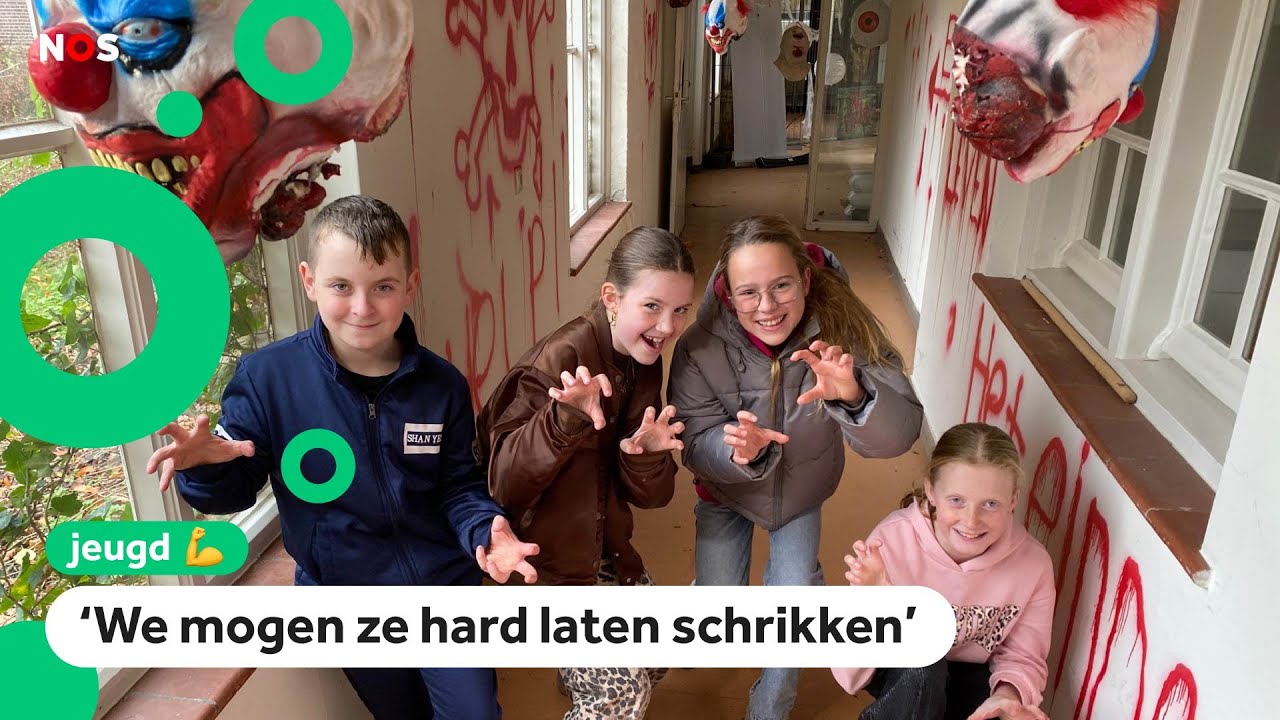 Kinderen griezelen in zelfgemaakt spookhuis