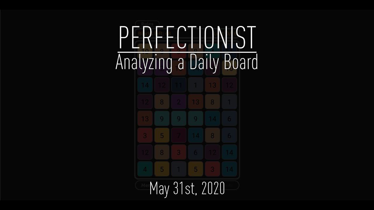 Perfectionist: Daily board from 31st of May, 2020