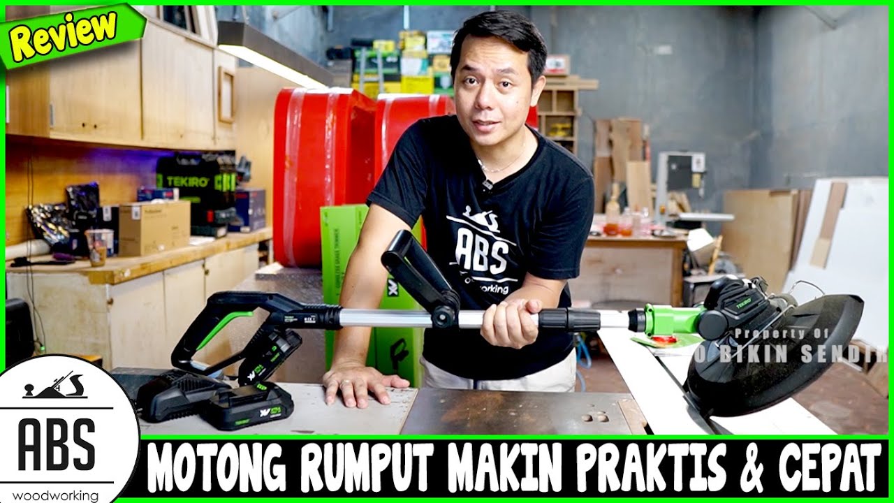 REVIEW MESIN POTONG RUMPUT BATERAI - CORDLESS GRASS TRIMMER TEKIRO CD GT2073 XV 20V