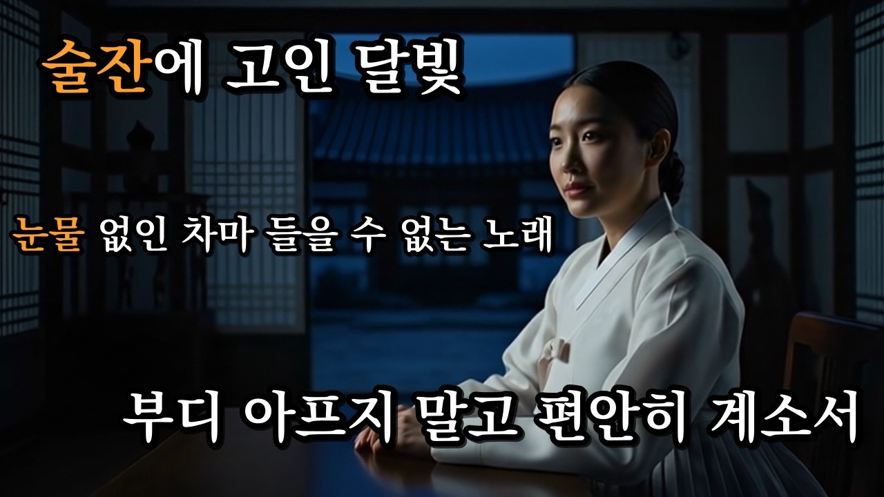 눈물 없인 못 듣는 애절한 노래.. '술잔에 고인 달빛' (가사 포함)
