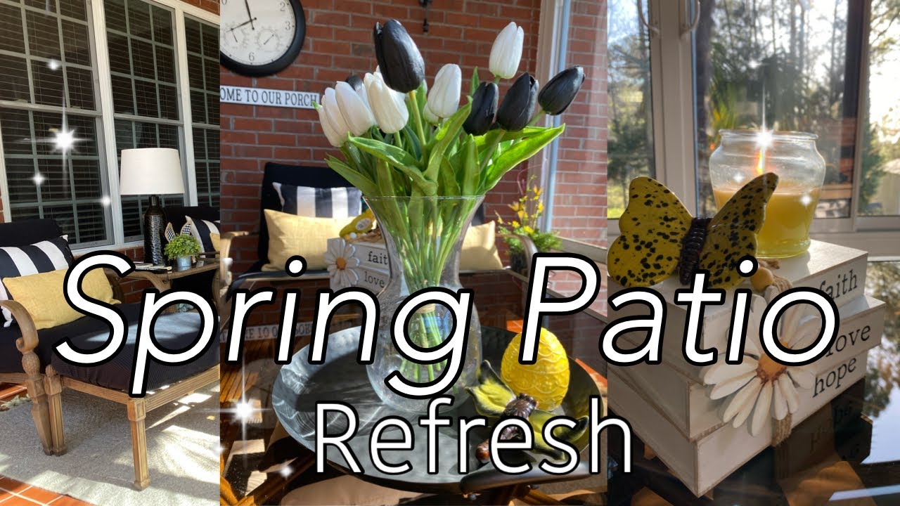 SPRING FOUR SEASONS PATIO REFRESH | PATIO DECORATING IDEAS | SCREENED IN PORCH #PATIOREFRESH
