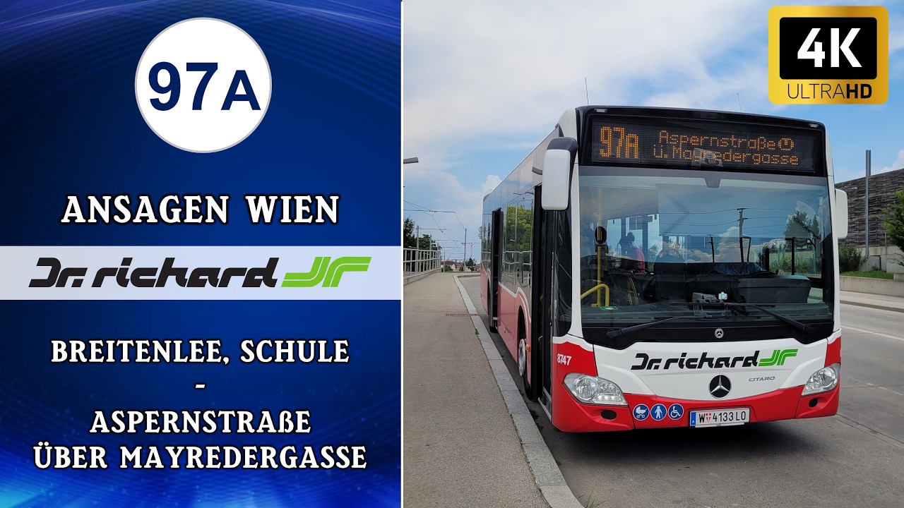 Linie 97A Wien Ansagen – Breitenlee, Schule – Aspernstraße über Mayredergasse | Wiener Grantler