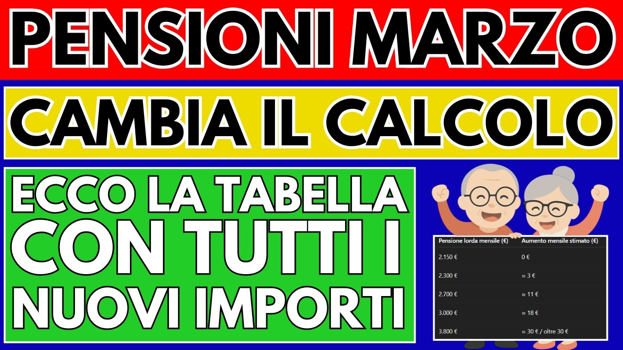 ✅Pensioni 👉 A Marzo Cambia il Calcolo 👉 Scopri la Tabella con Tutti i Nuovi Importi Ufficiali INPS!