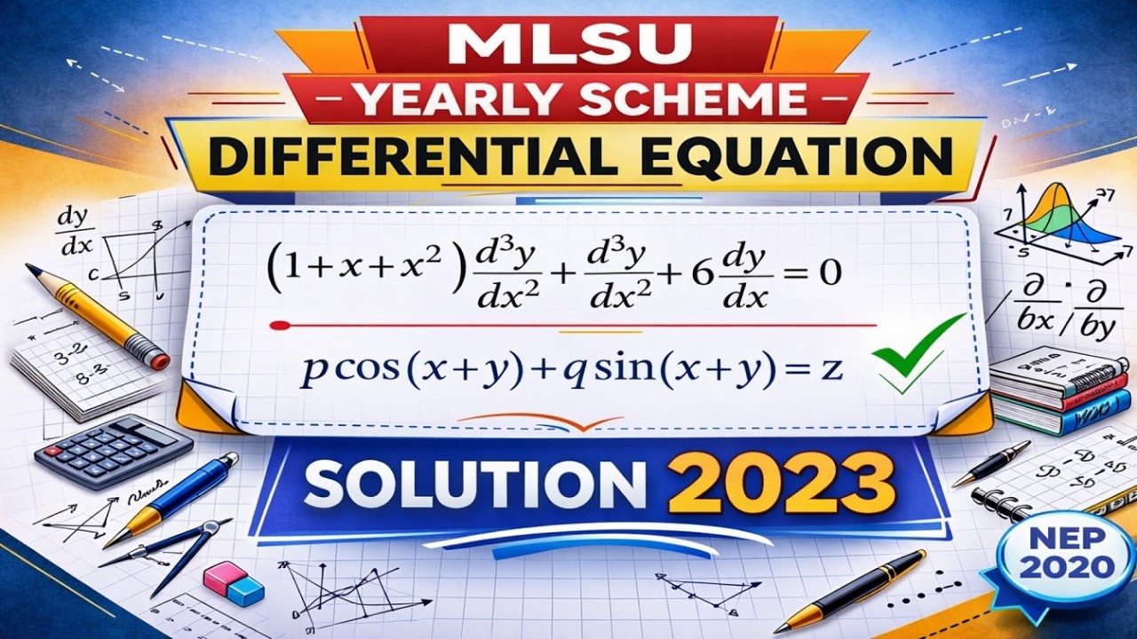 MLSU B.Sc. 3rd Sem Differential Equations Solved Paper 2023 | NEP Syllabus