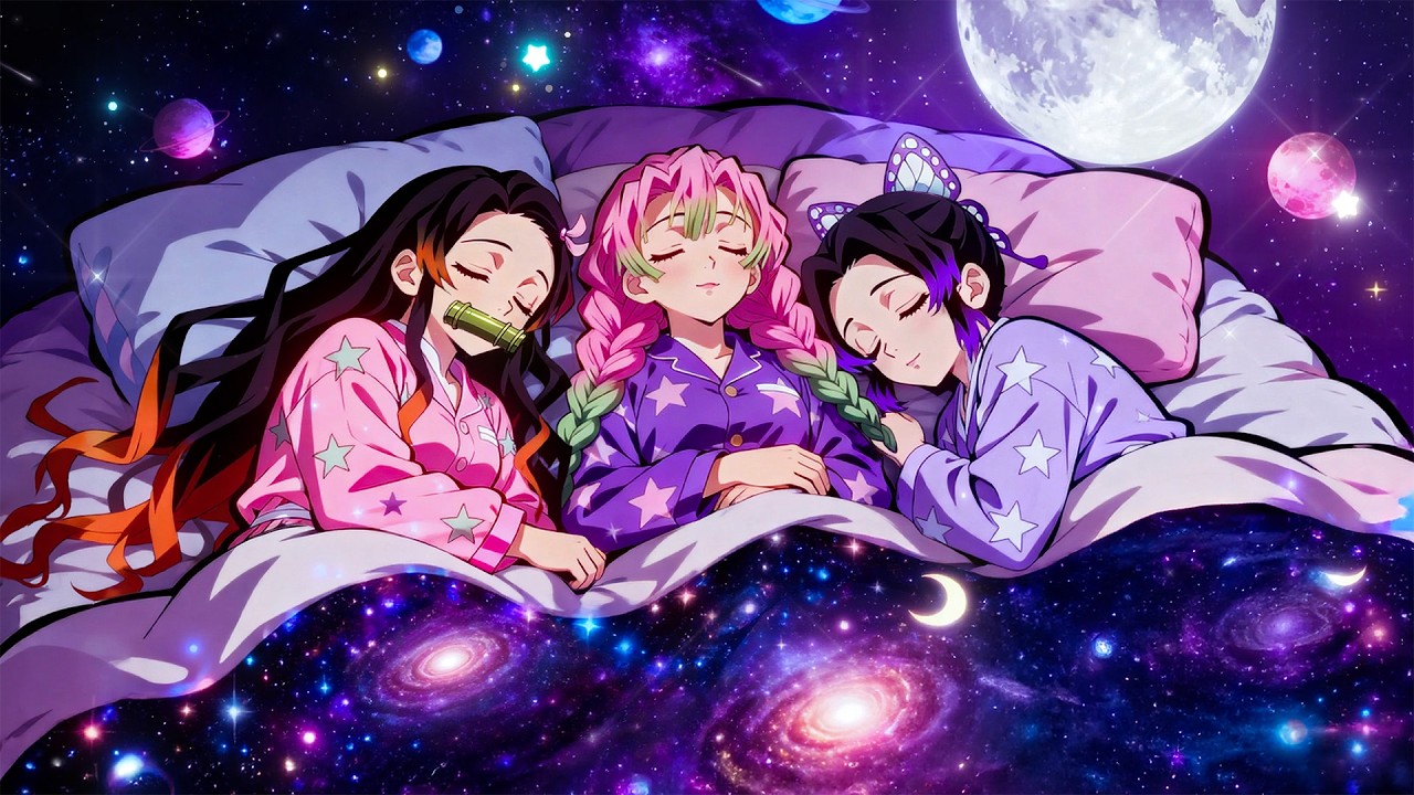 Засыпайте мгновенно с Незуко, Мицури и Шинобу 🌙 Спокойные фортепианные мелодии для лечения бессон...