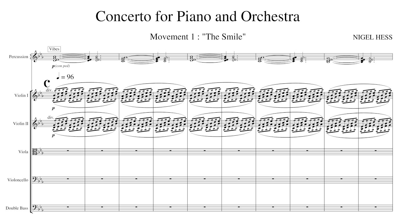 [Full Score] Nigel Hess - Piano Concerto (2007)