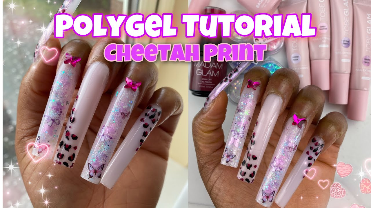 3XL OMBRE CHEETAH PRINT Polygel Tutorial | LAZY GIRL METHOD | Nail Collab with @UnpolishedbyAggie