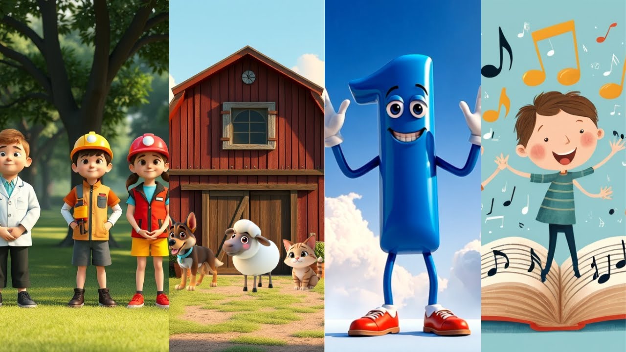 Colaj Cântece Educative pentru Copii - Sunetele animalelor, Alfabetul, Numerele, Culorile și altele.