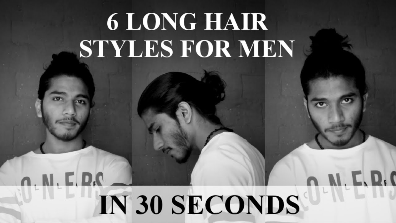 6 Different Simple Long Hairstyle For men in 30 Seconds 🔥