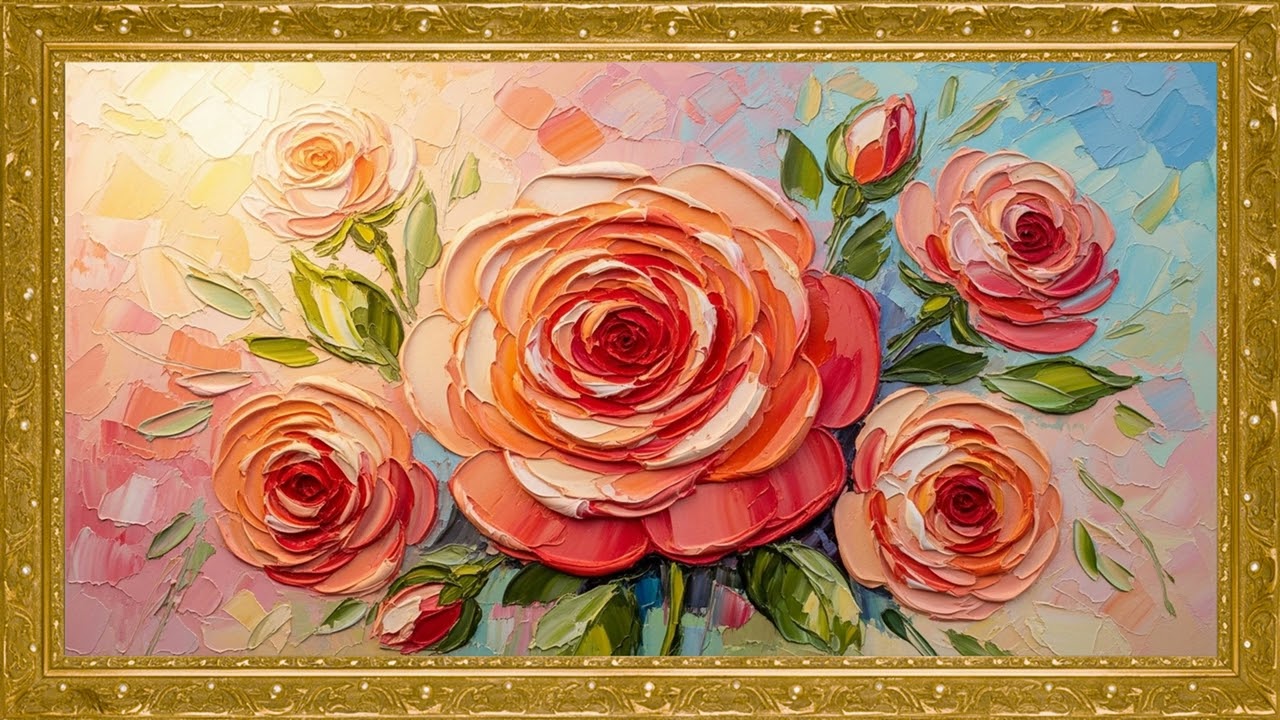 12-Hour Luxury Floral Art Gallery 4K | Abstract Roses & Wildflower Canvas Collection