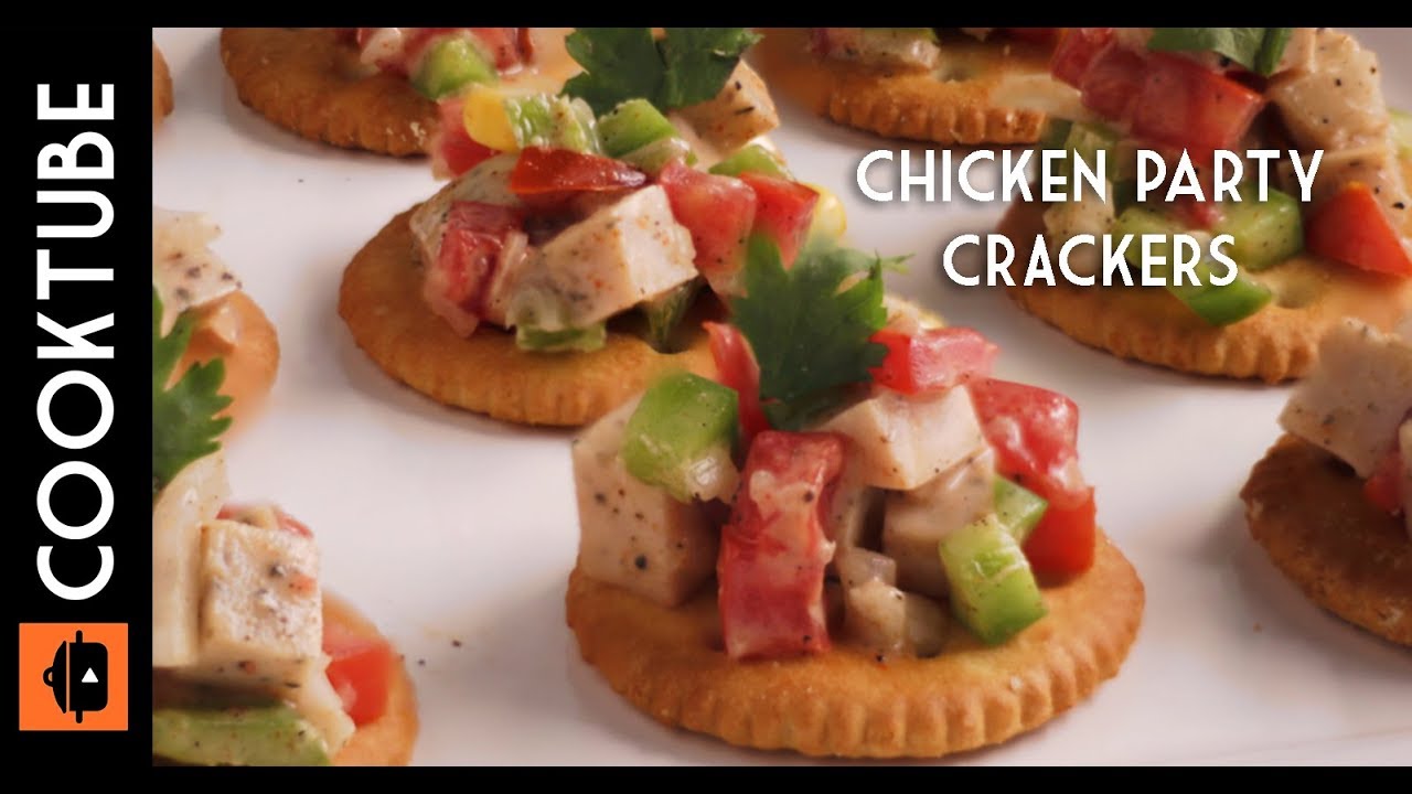 Quick Chicken Party Crackers | Bite Sized Snack Recipe For Parties