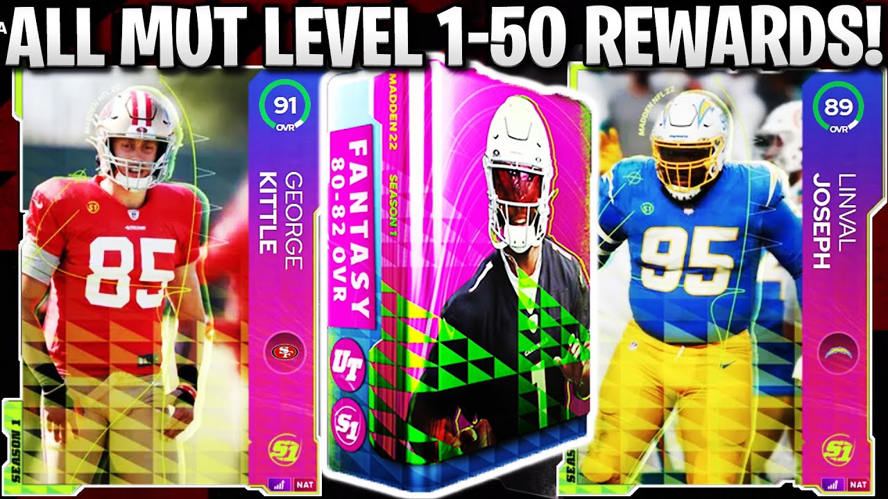 ALL MUT LEVEL 1-50 REWARDS! FREE 92 HESTER/SEAU, 91 KITTLE, POWER UP PASSES, AND MORE! | MADDEN 22