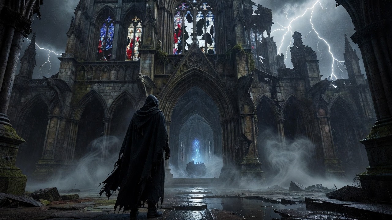 Gothic Music Dark | Medieval Ambient for Reading, Writing, Deep Focus, Sleep (Rain & Thunder)