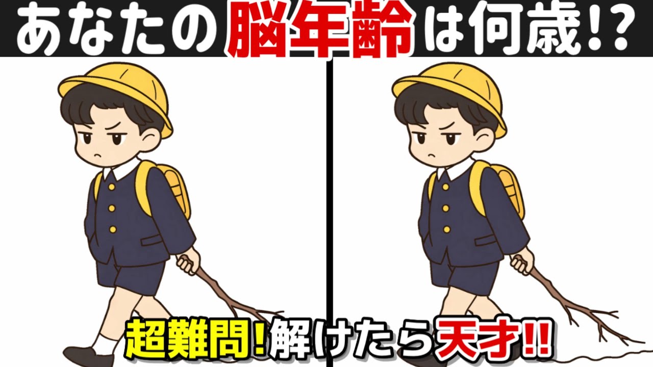 【間違い探し×脳トレ!!】脳トレで若々しく!! 間違い探しは記憶力向上、集中力向上、老化防止に効果的です！間違い探しで脳トレを始めましょう！