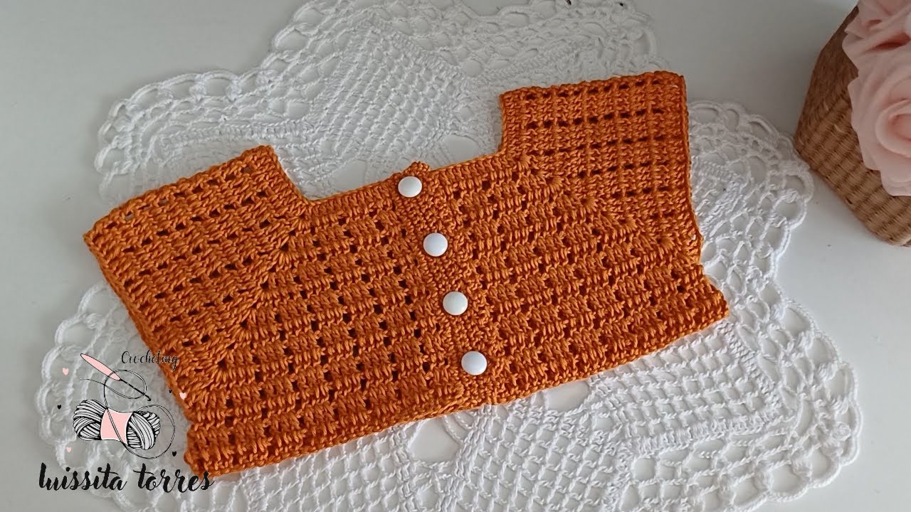 ¡Hermoso Patrón! Tejido a Crochet para bebé Paso a Paso Fácil y Rápido de hacer Canesú con detalles