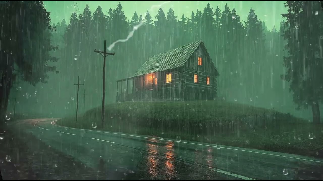 Chuva Forte e Trovões na Cabana 🌧️ Para Dormir Profundamente e Relaxar à Noite