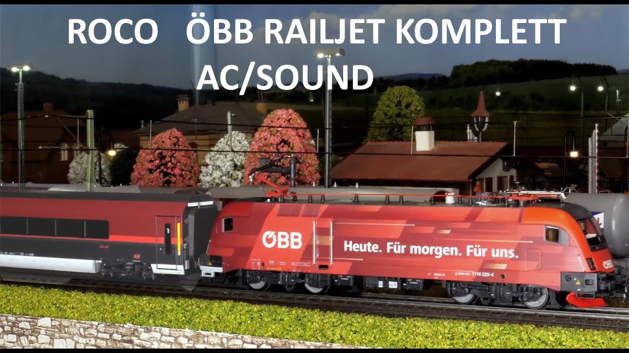 Roco ÖBB Railjet Komplett 79267 74085 74088 AC/SOUND für Märklin System. Filmed in 4K UHD 60fps