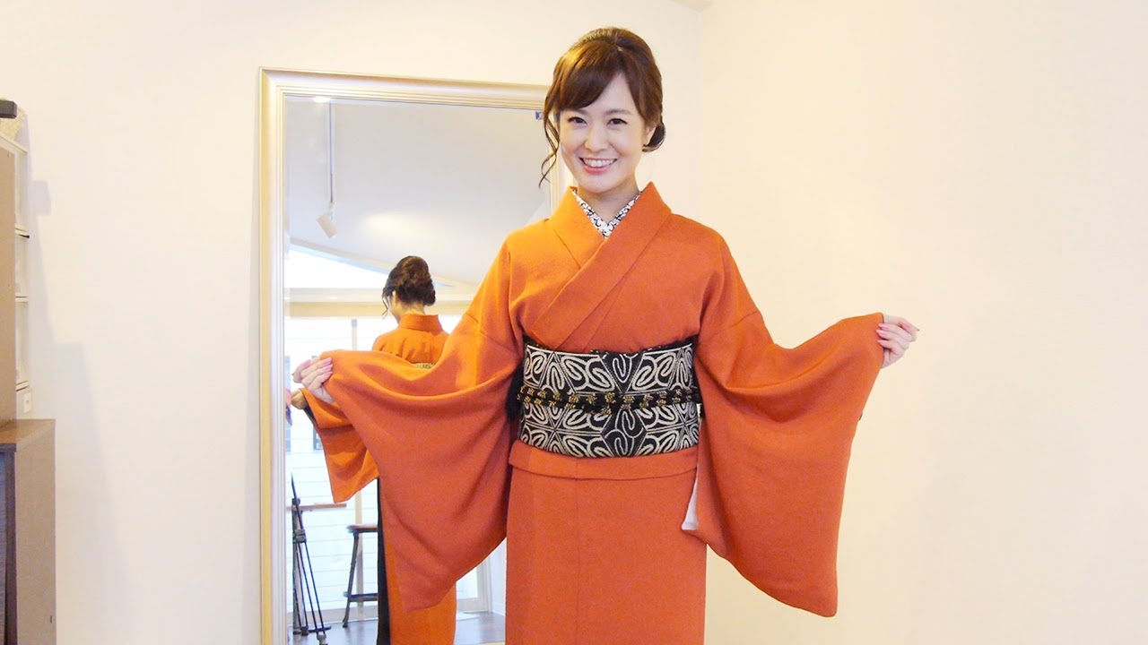 5分できれいに着付け、三部式着物が誕生