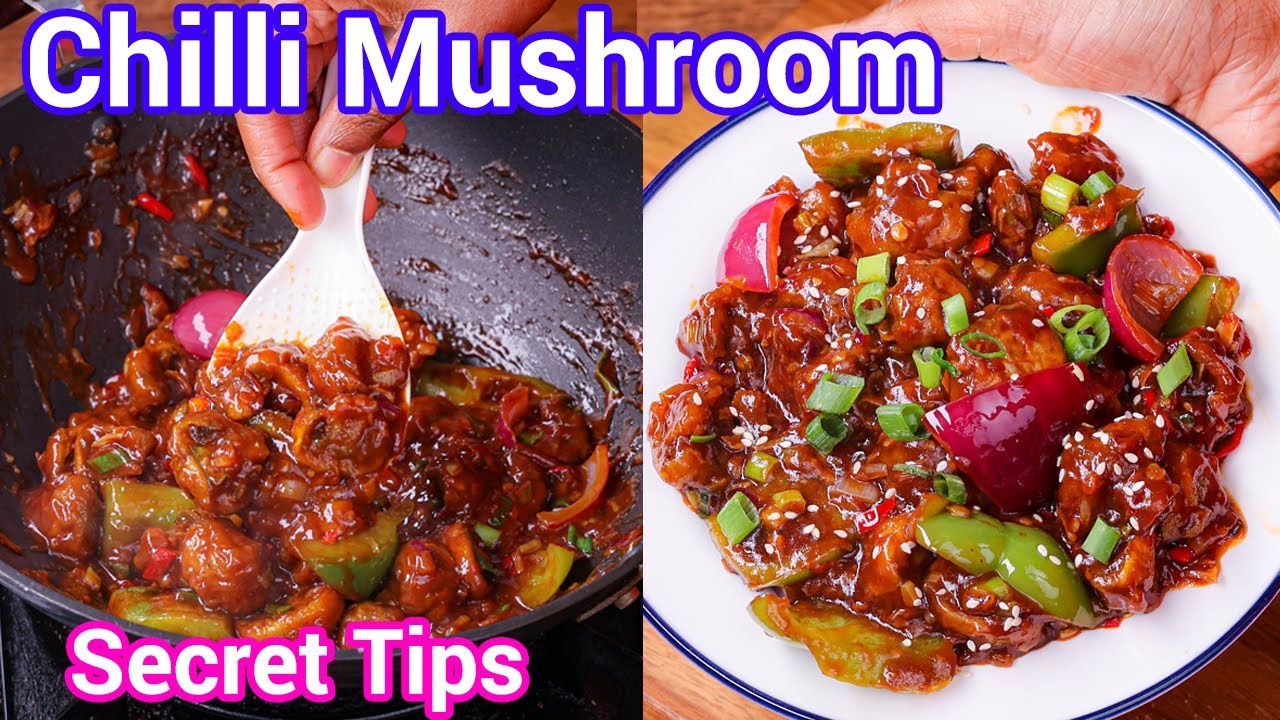 Chilli Mushroom Dry Recipe with Secret Tips & Tricks for Crisp & Crunchy | Mushroom Chilli