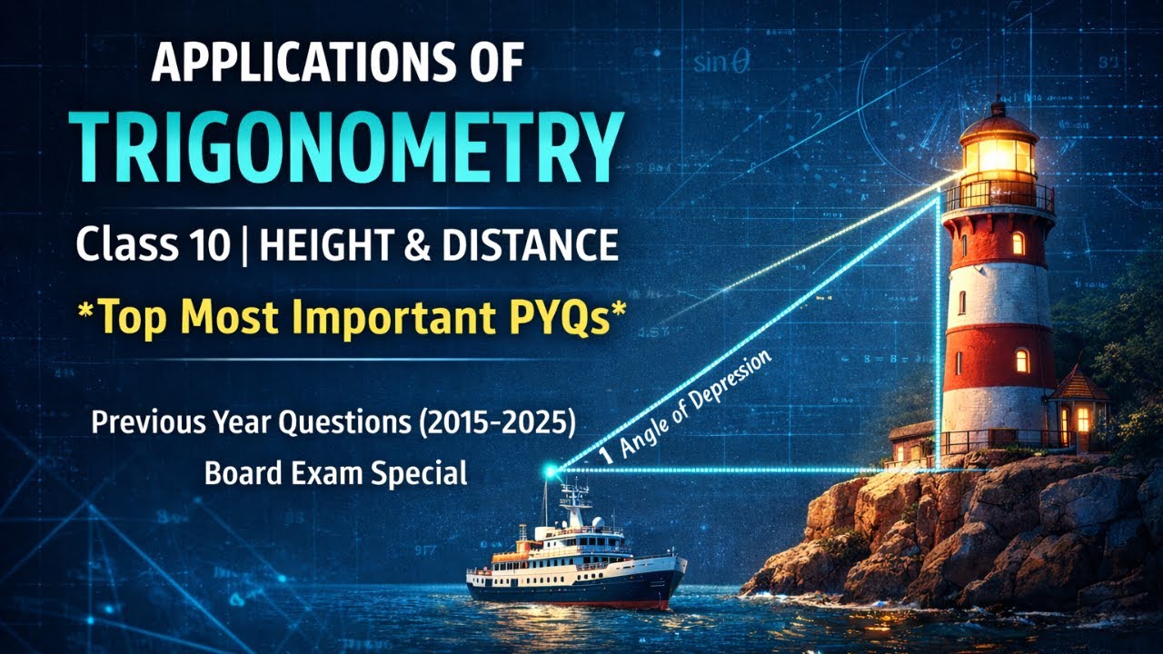 Some Applications of Trigonometry Class 10 PYQ | Heights and Distances Important Questions