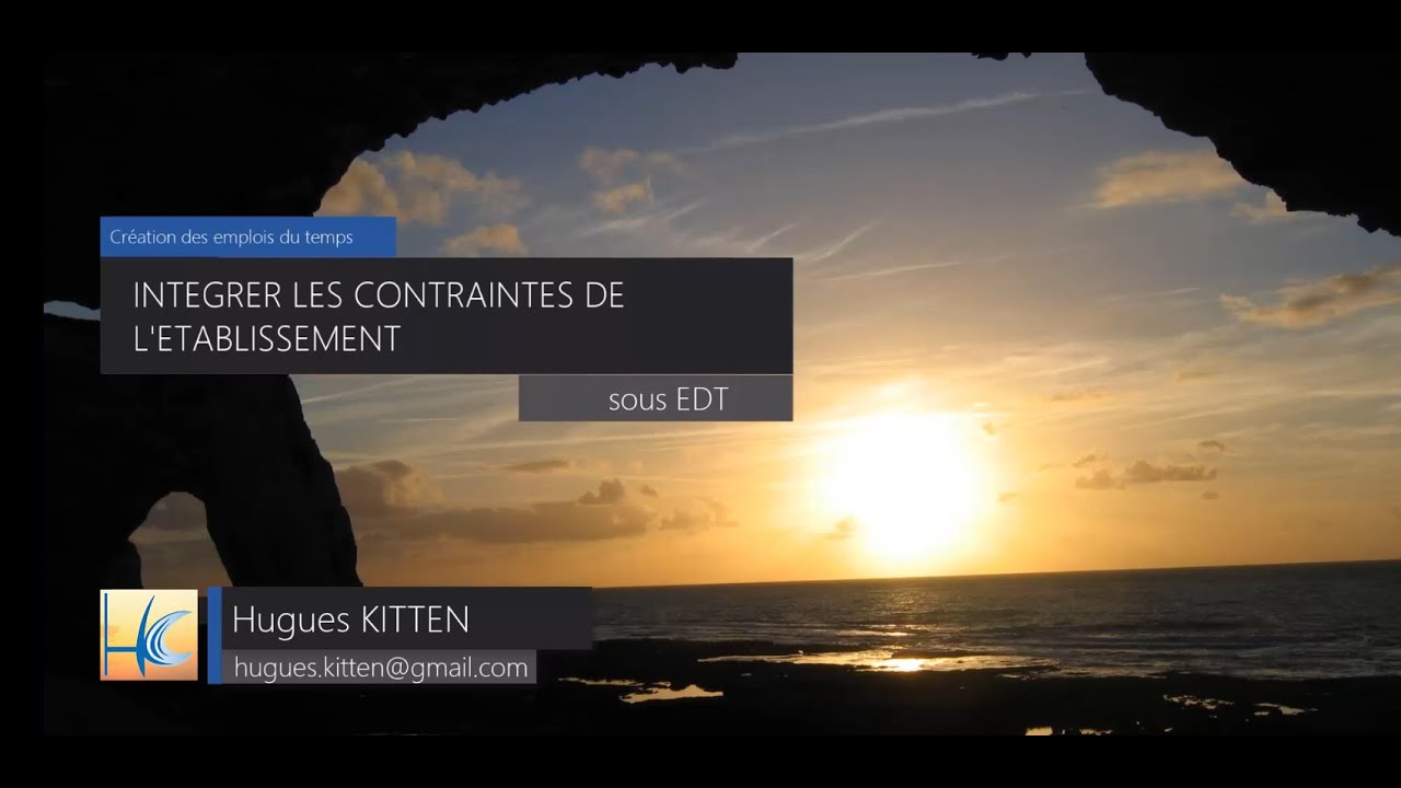Création EDT vidéo 5 - Intégrer les contraintes