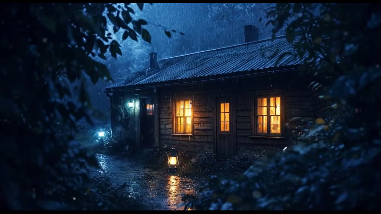 3 Hours Non stop | Fall Asleep in Minute  To Torrential Rain on the Roof at Midnight 🌙🌧️