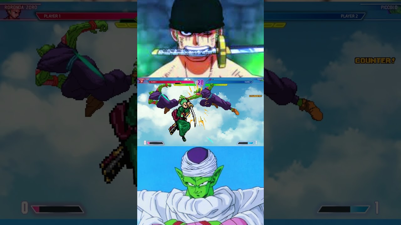 Zoro VS Piccolo! Battle between beasts! MUGEN 1M fights#anime #mugen #onepiece #dragonball #mugenjus