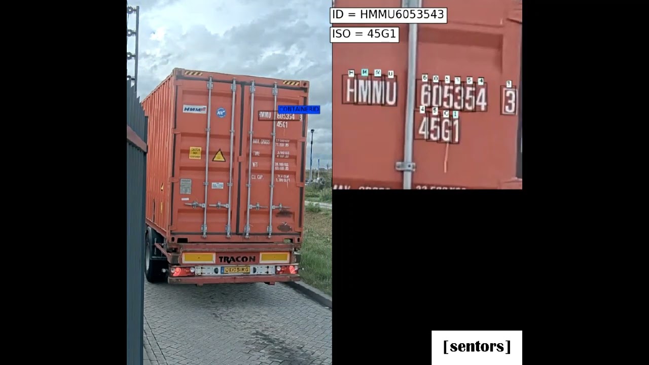 Container recognition (OCR) from the rear