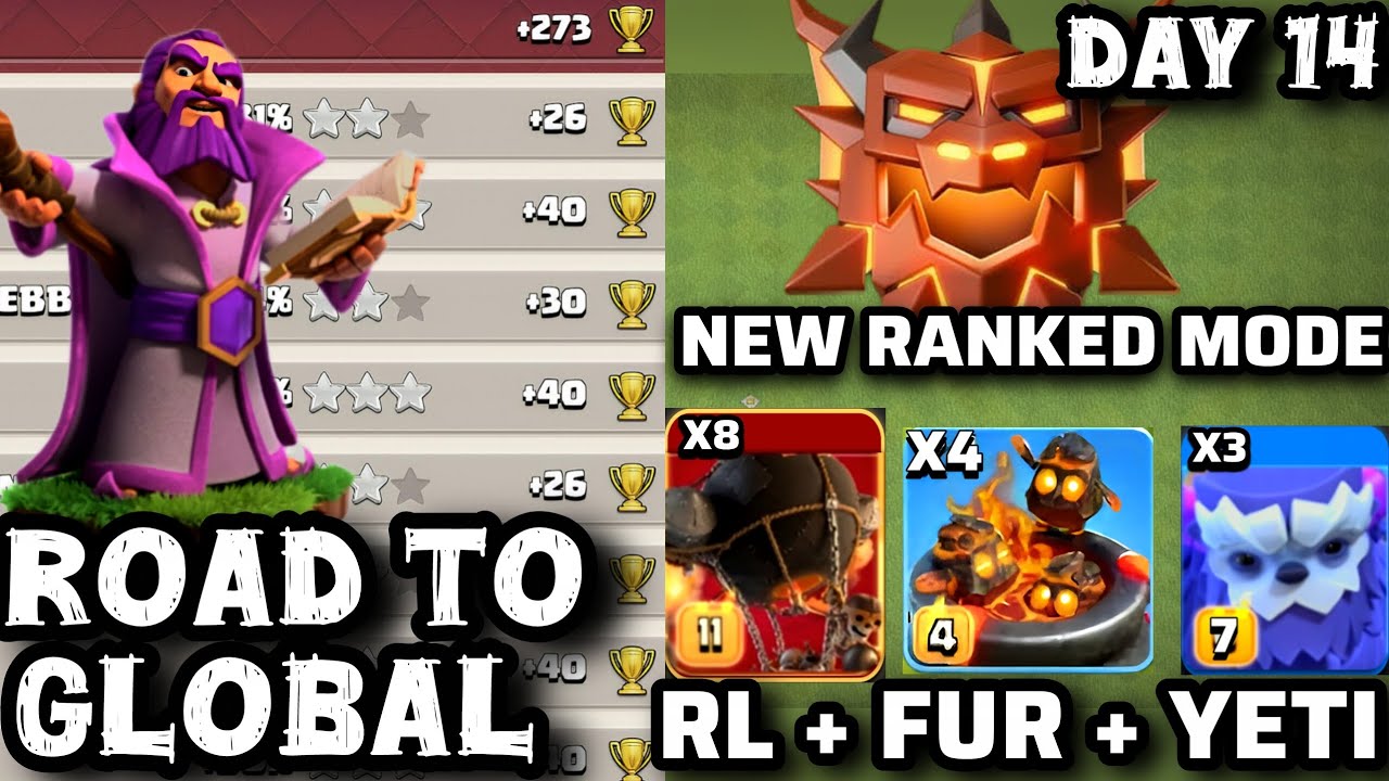 Th18-Day 14 | FB+FUR+YETI strategy | New ranked mode LL attacks | @ClashOfClans 