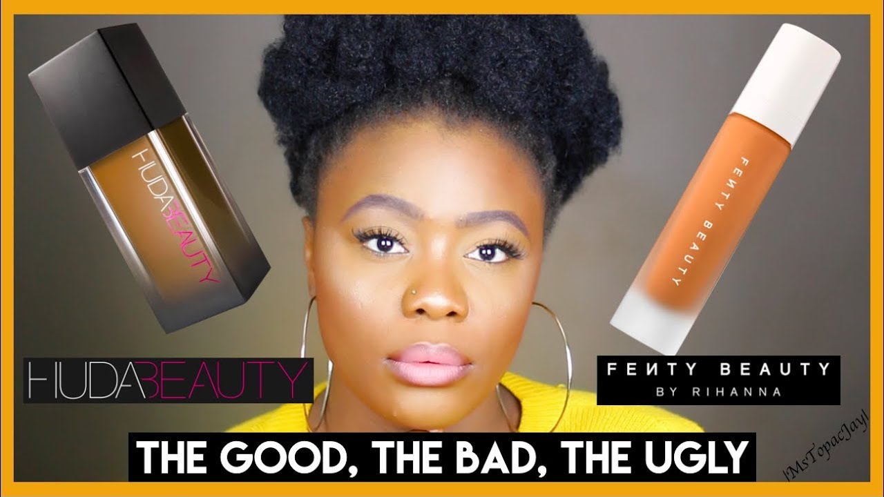 WHICH ONE IS BETTER FOR OILY SKIN? FENTY BEAUTY FOUNDATION VS HUDA BEAUTY FOUNDATION | MsTopacJay