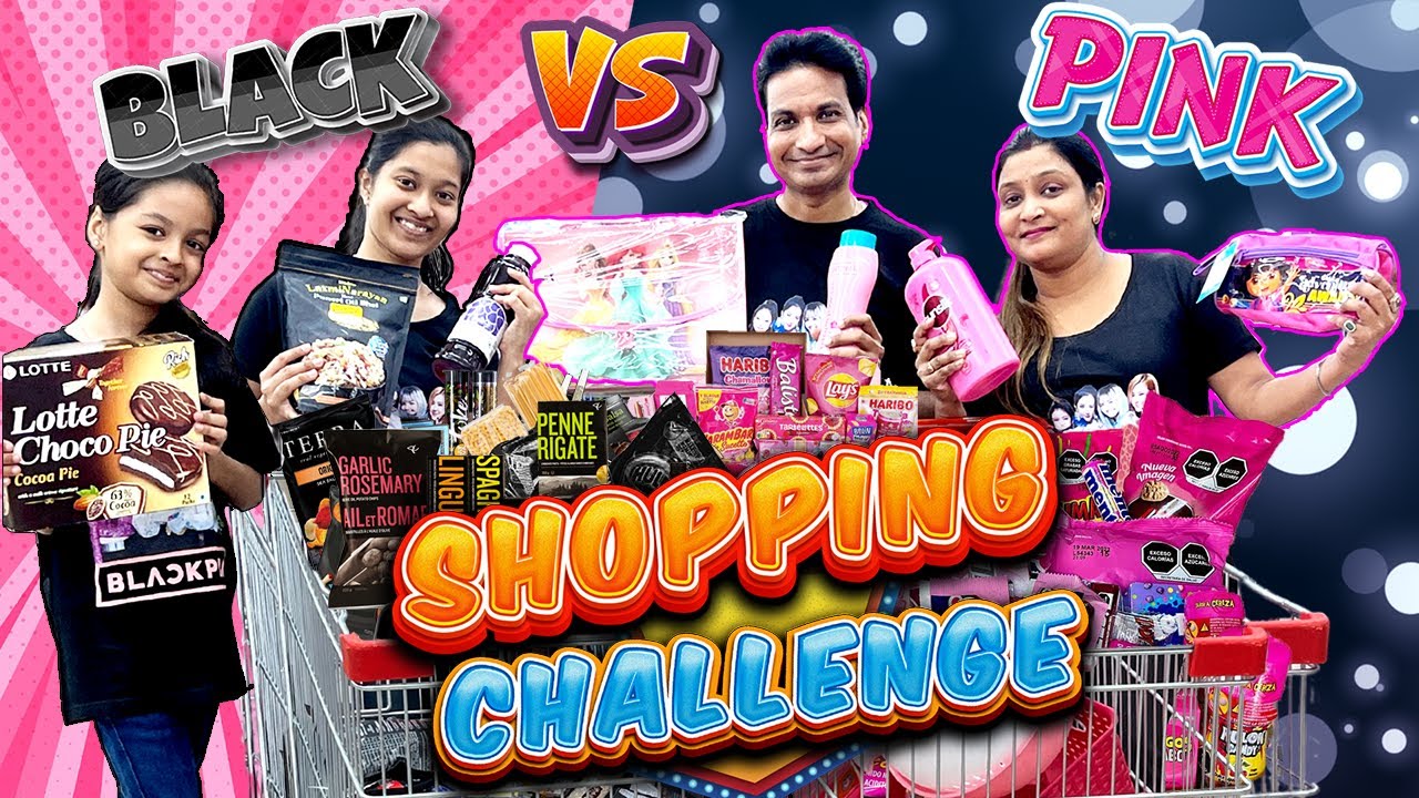 Black Pink Shopping Challenge 🛍️ | 24 часа | Семейная комедия | милые сестры
