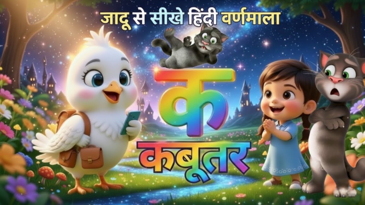 क से कबूतर,अ से अनार a se anaar k se kabutar | Hindi varnmala | ABCD क से‌ कबूतर अ से अनार, for kids