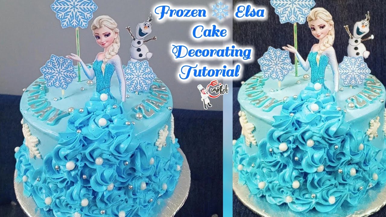 Frozen Theme Cake Decoration| Elsa Disney Princess Cake 💙