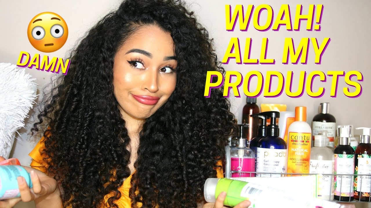 SHOWING ALL MY CURLY HAIR PRODUCT COLLECTION in one video - Lana Summer