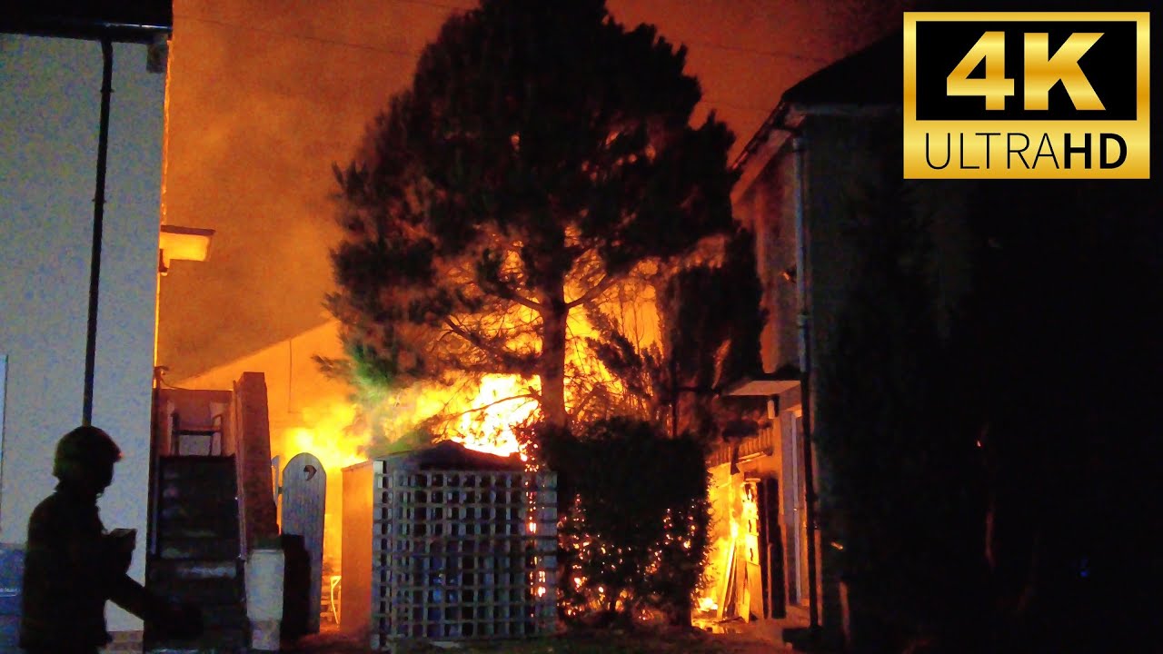 Garden EXPLOSION Sparks Huge House Fire 🔥🏚️ Epic 4K Footage 🚒👩‍🚒 Firefighters In Action Yorkshire UK