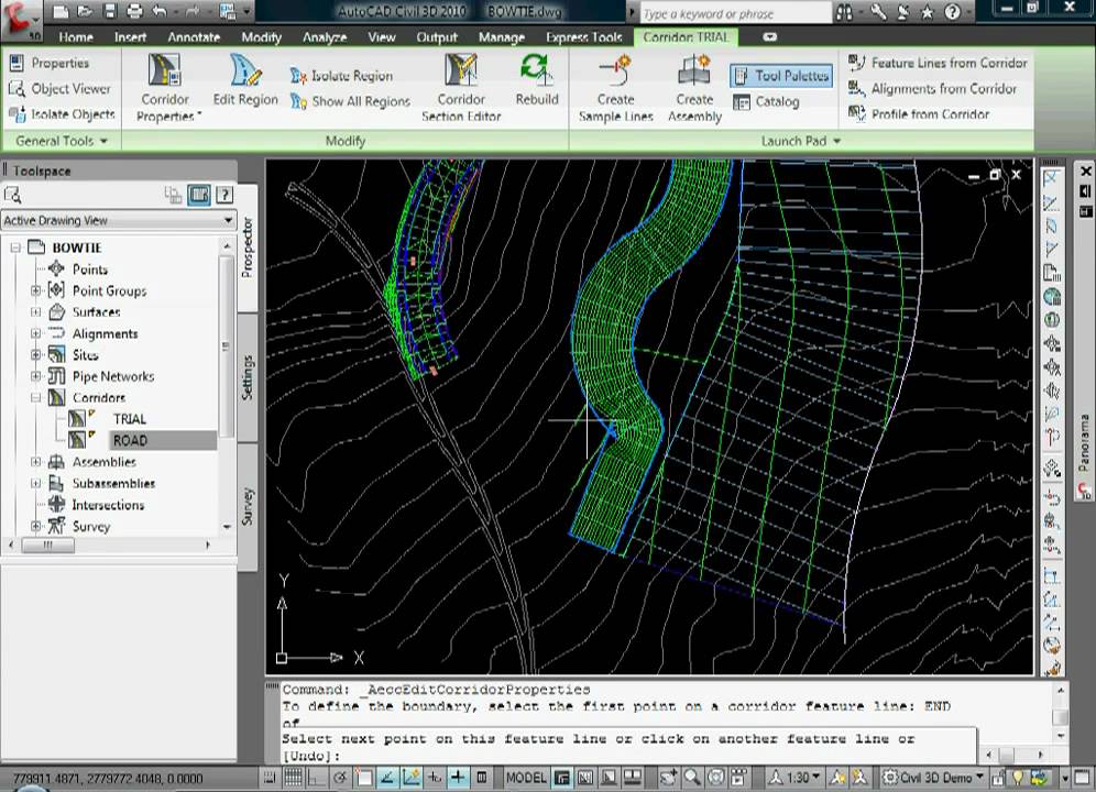 Civil 3D 2010: Corridor Boundaries and Bowtie Fix