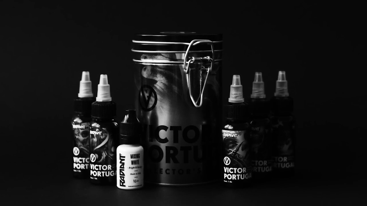 Set mực xăm đen xám VICTOR PORTUGAL