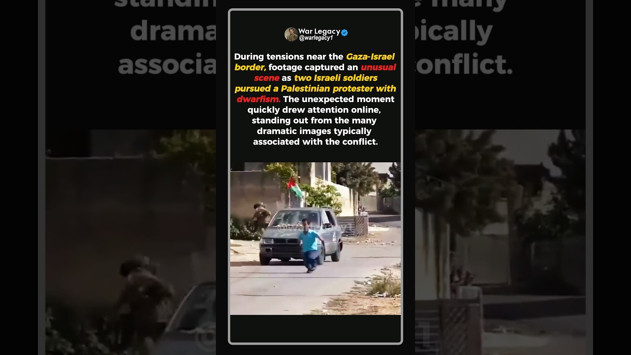 Two Israeli Soldiers Chase a Palestinian Protester With Dwarfism #shorts