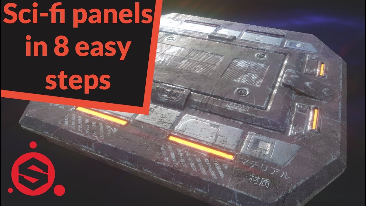 8 simple steps to Sci-fi panels in substance painter (featuring anchor points, decals and emission)
