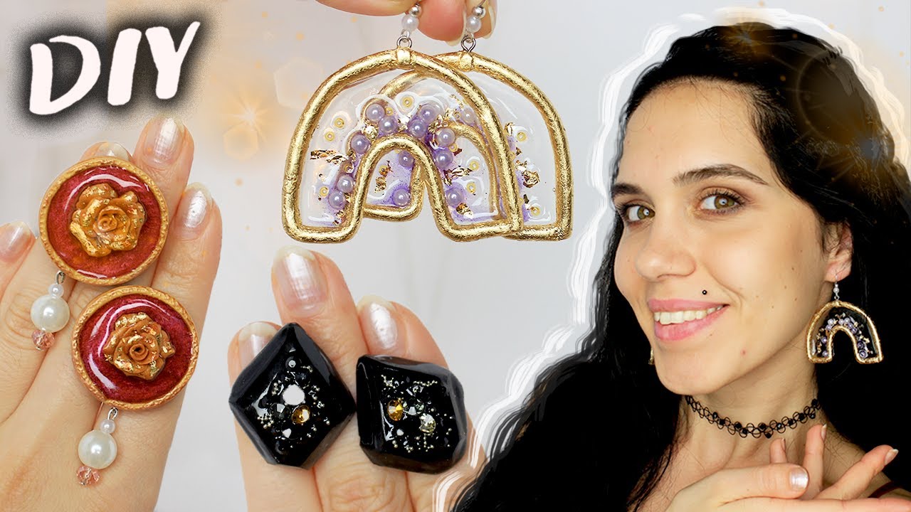 EASY DIY Fashion Earrings with Epoxy Resin ● Polymer Clay ●