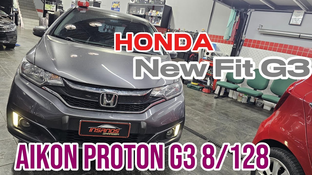 Central Multimidia Honda New Fit Aikon Próton G3, Tela Qled, Octacore 2.0Hz, Carplay e Android Auto