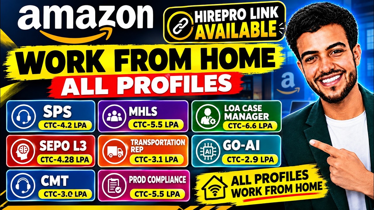 Amazon Work From Home | All Active Profiles| Full Time | For Freshers