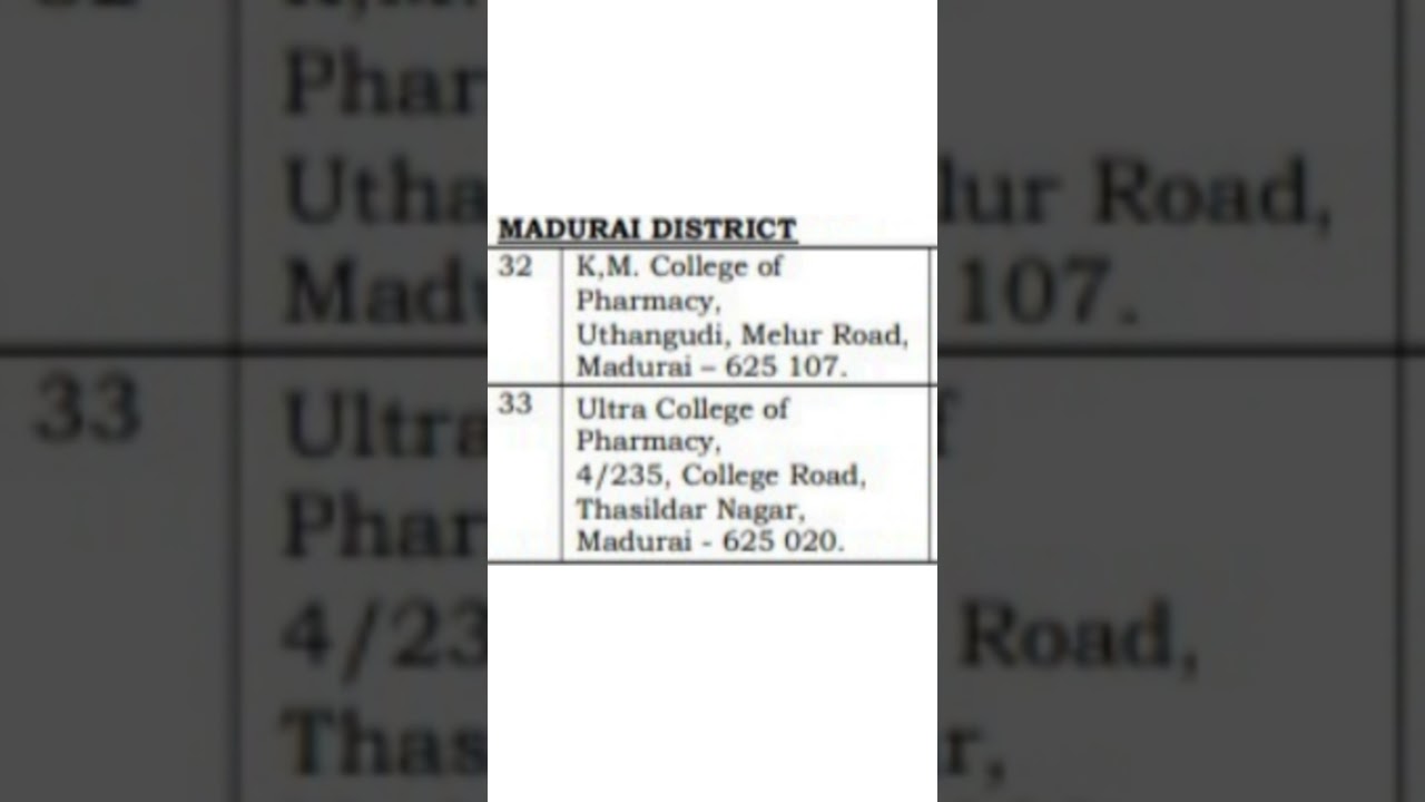 #shorts BPHARM SELF FINANCING COLLEGE MADURAI REGION