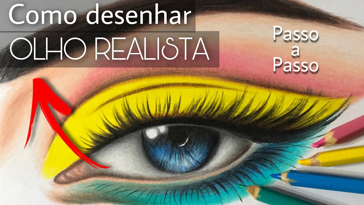 Como Pintar olho realista com lápis de cor FÁCIL!