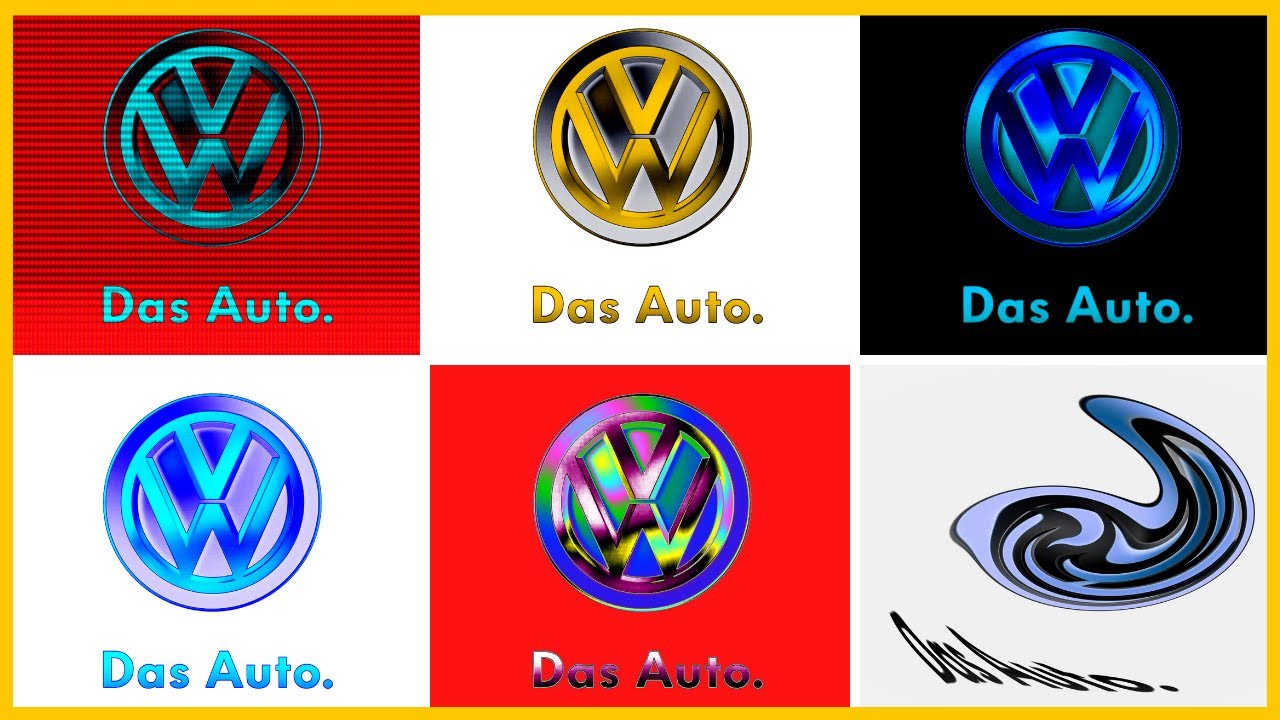 (PARODY) NEW & OLD VOLKSWAGEN DAS AUTO LOGO ANIMATION IN DIFFERENT EFFECTS  -  CAR LOGO EDIT PART 2