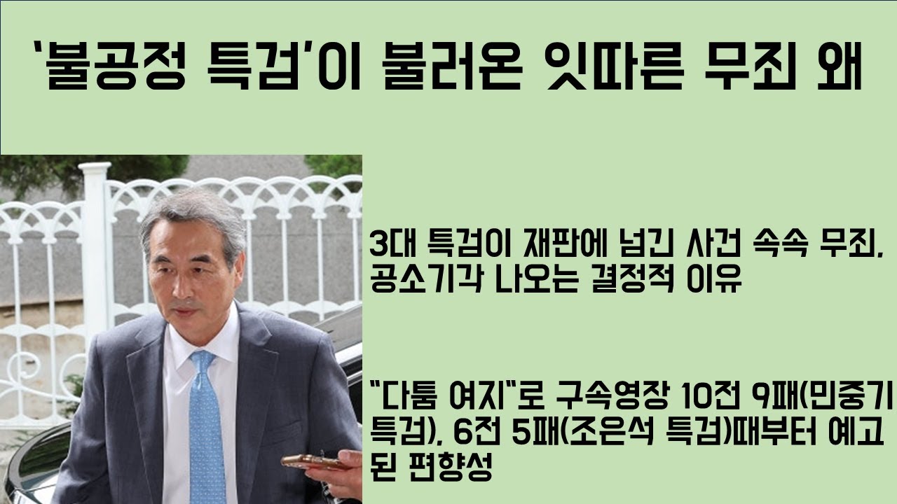[최병묵의 팩트] '불공정 특검'이 불러온 잇따른 무죄 왜