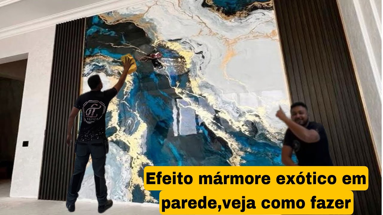Como fazer efeito marmore exotico em parede,veja essa ideia