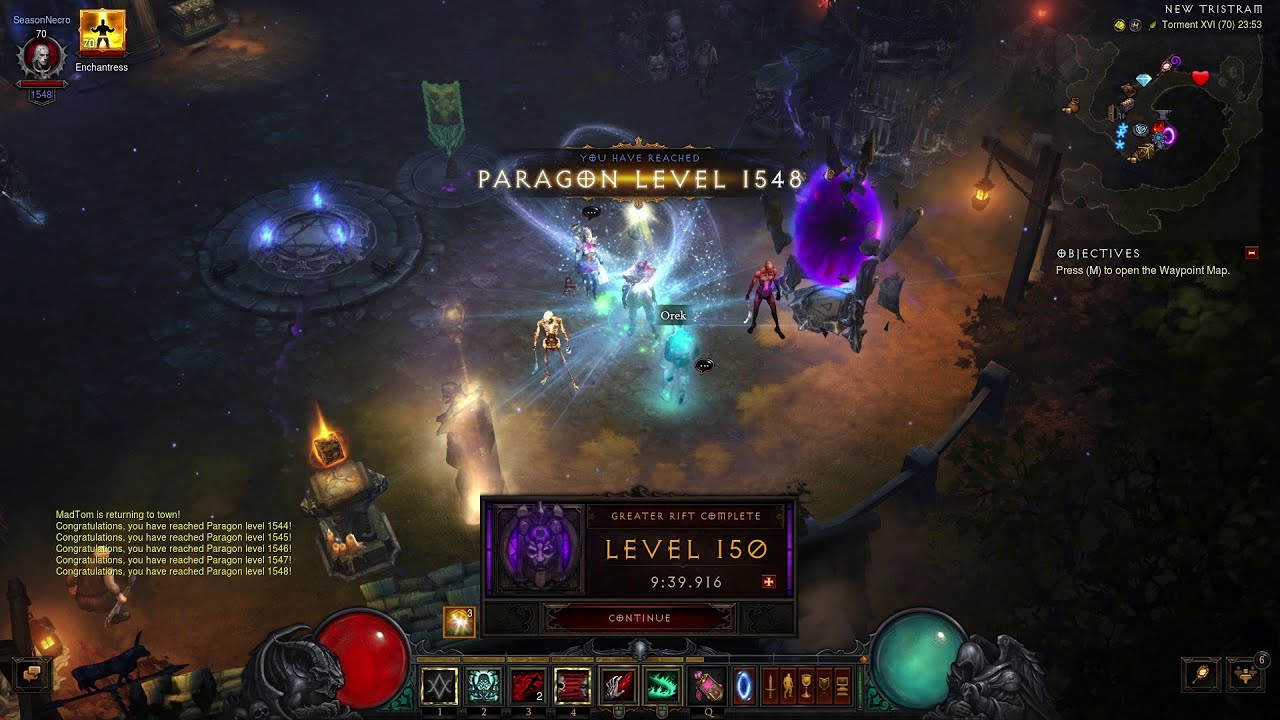 Diablo III: S35 - GR150 - Necromancer Trag Oul Death Nova 9:39