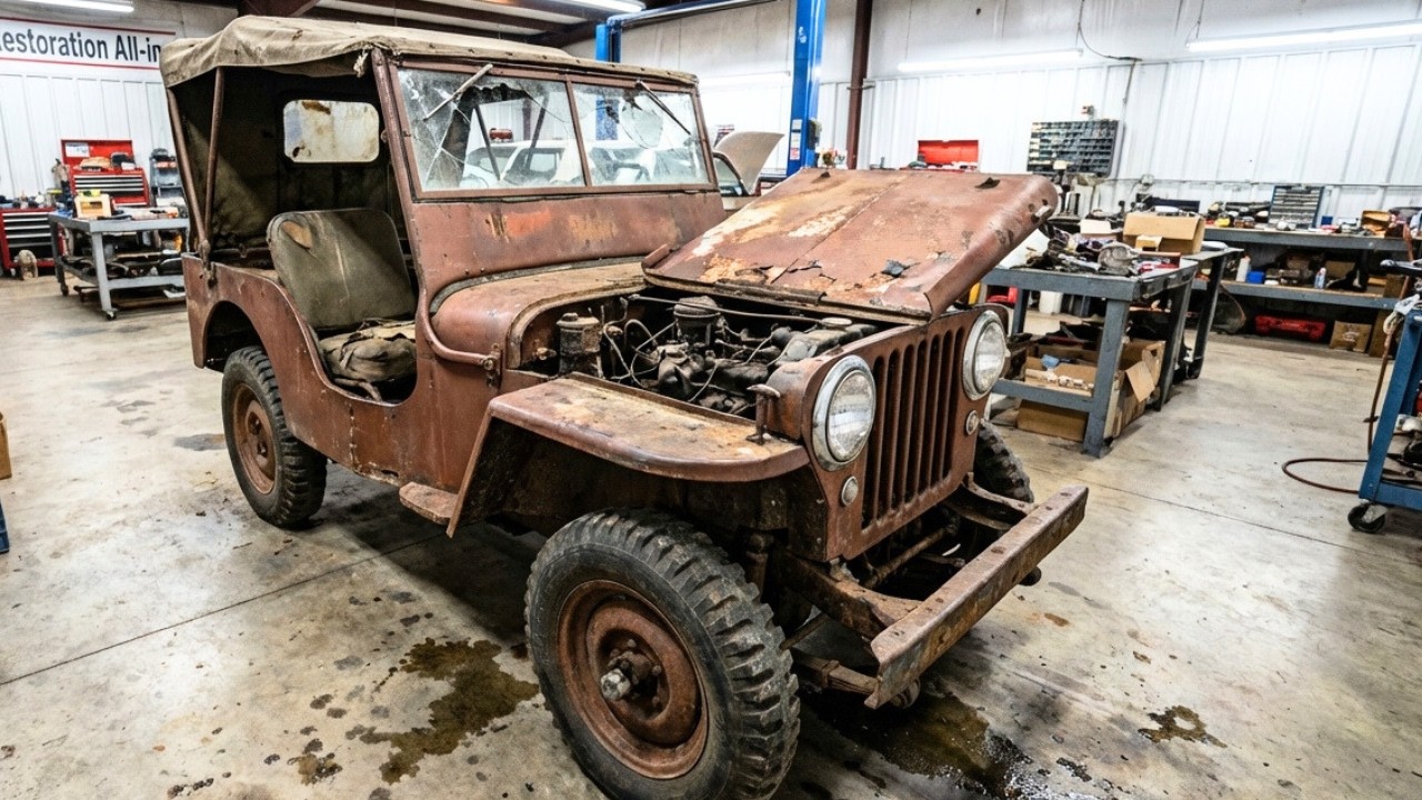 Car Restoration 🔥 Reviving a 1948 Jeep CJ-2A Back to Its Off-Road Glory #carrestoration
