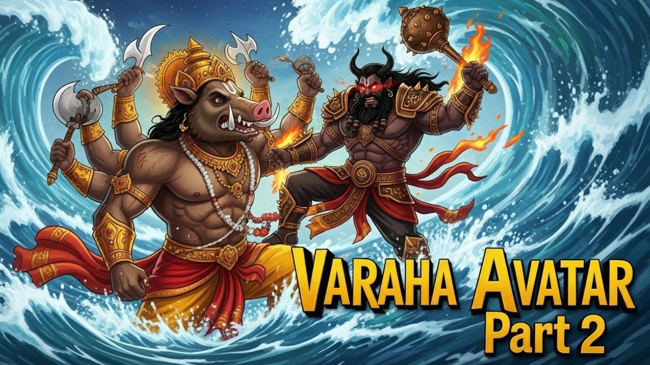 जब हिरण्याक्ष ने तीनों लोकों को हिला दिया 🔥 Varaha Avatar Part 2 | महा-युद्ध का आरंभ 